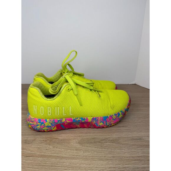 NoBull Project IMPACT Trainer Plus Neon Lime Swirl Confetti Women's Size 8 Shoes - Picture 3 of 10